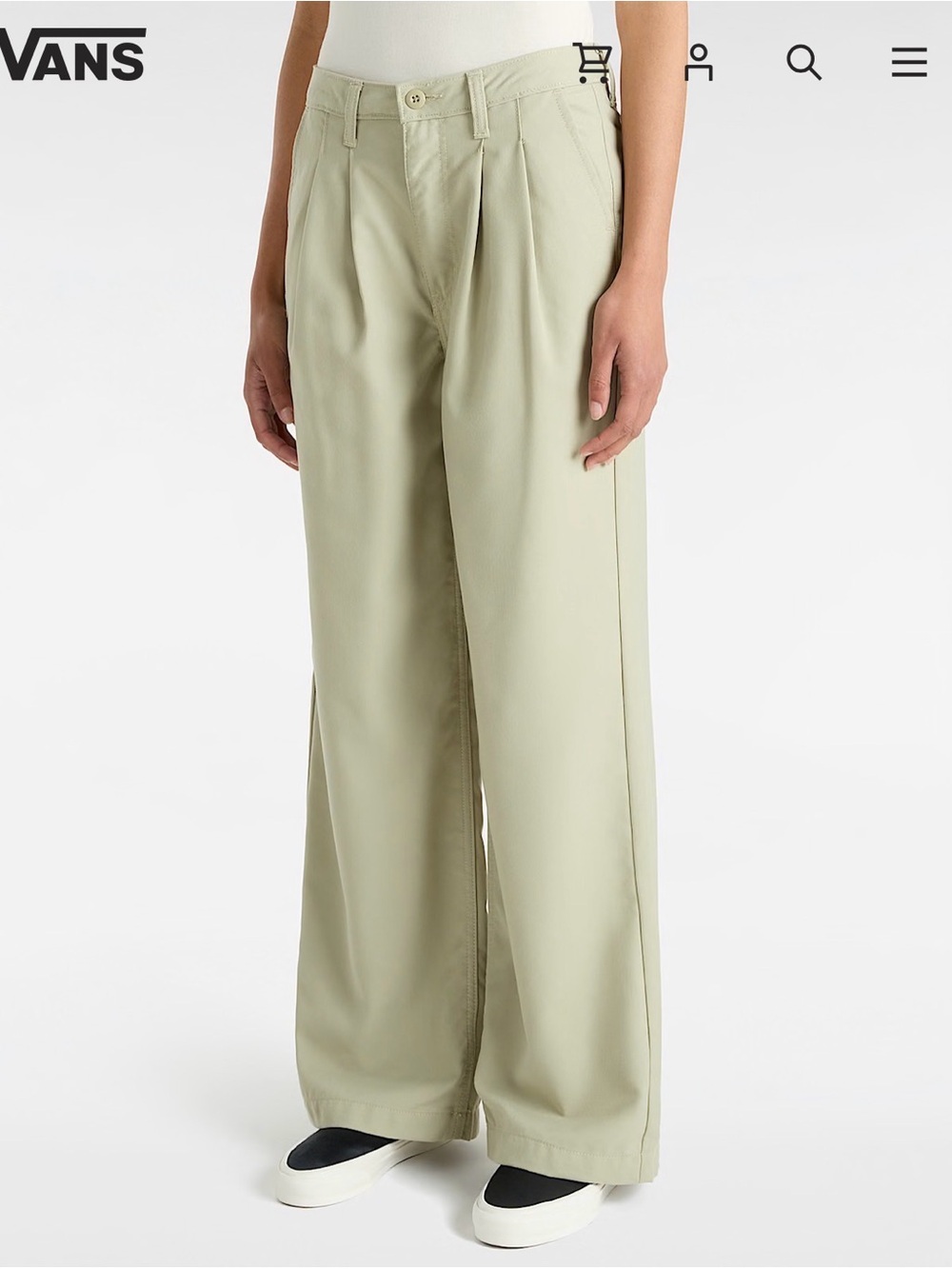 Vans Alder relaxed pleated trousers beige in color